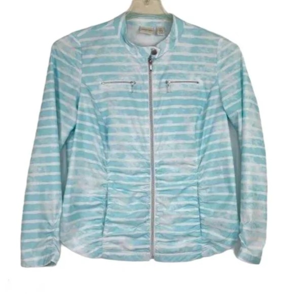 Zenergy Chico Blue/White Striped Jacket w/ Pockets Small - Picture 1 of 14